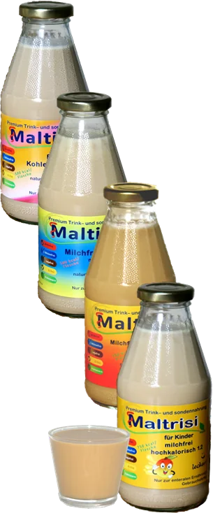 Glasflaschen der Maltison Sondennahrung
